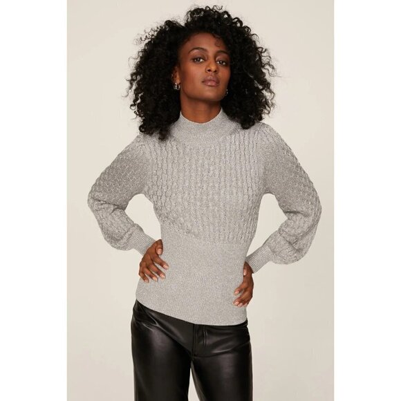Nicholas Renata Sweater Silver Womens Size XS - Picture 3 of 13